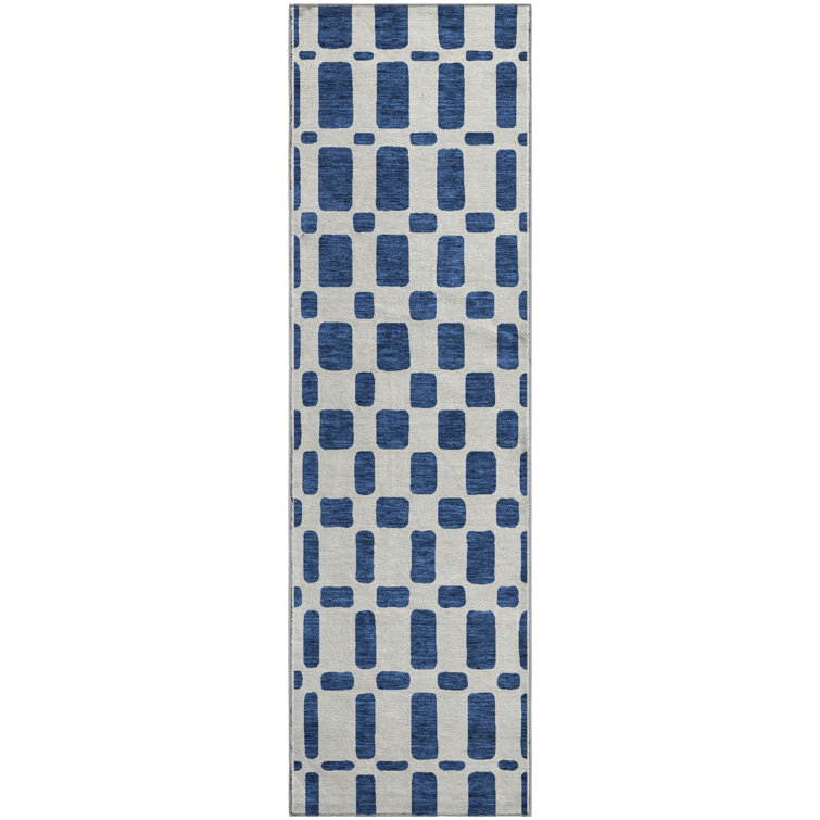 Premium Machine Washable Prisco Navy Rug