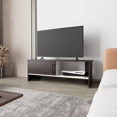 Rock Point Entertainment Center with a Door and Open Storage