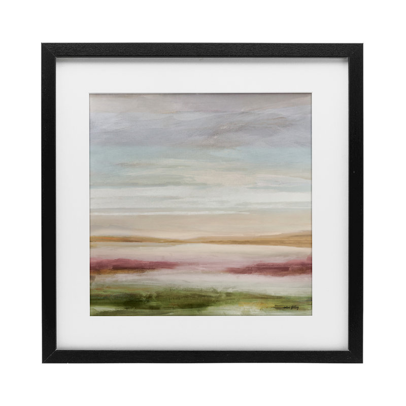 «Pastel Pastoral Landscape», reproduction sous verre encadrée, design par Amber Sterling, H 13 po x l 13 po