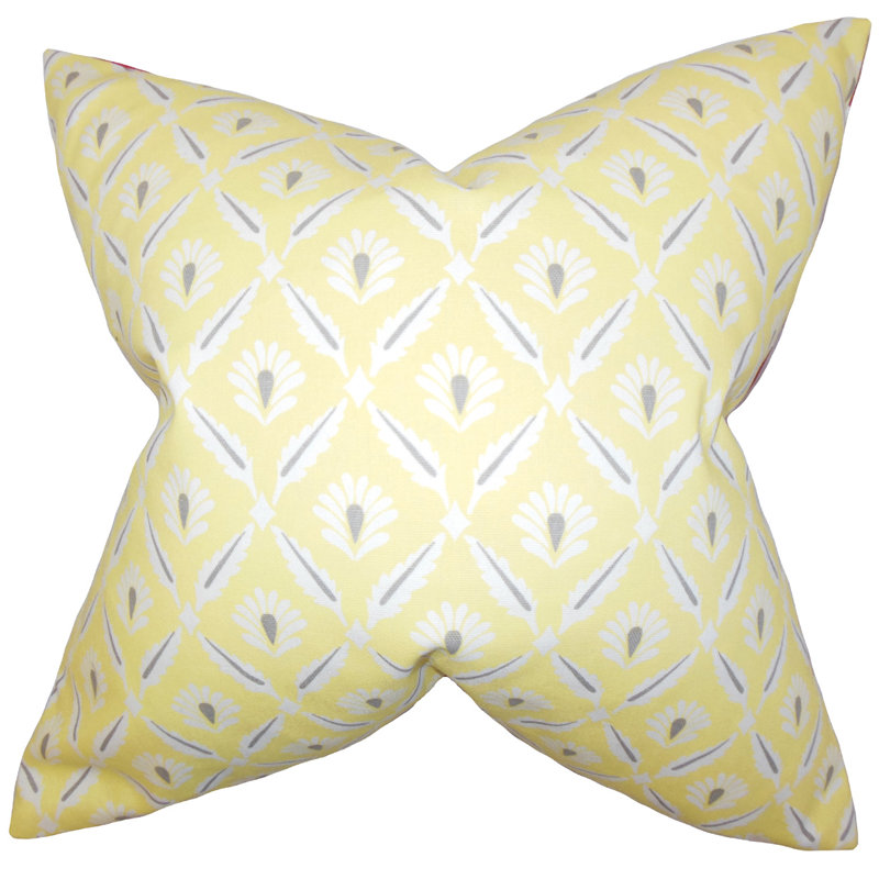 Coussin décoratif en coton géométrique Lowndesboro, Jaune