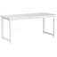 Bureau de direction 63 po avec structure en métal épais - Finition blanche