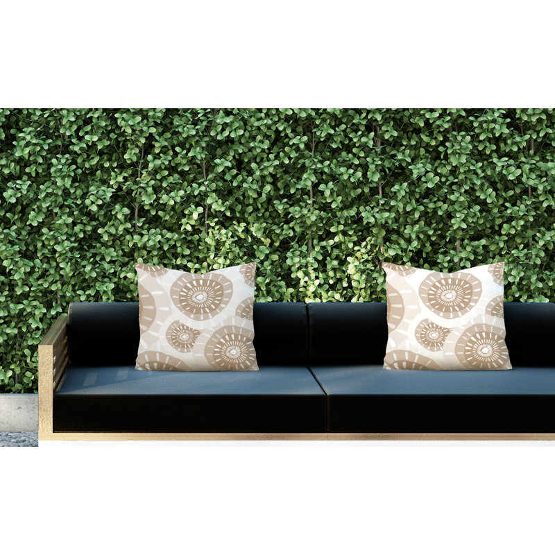 Coussin décoratif intérieur / extérieur, Beige, L 15 po x H 15 po