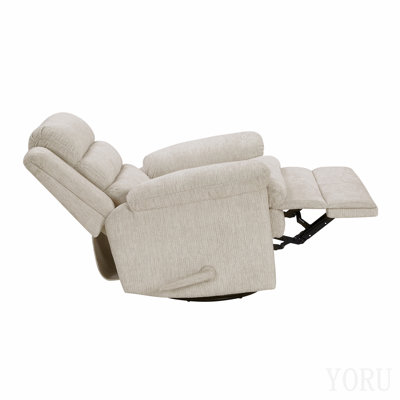 Fauteuil coulissant et pivotant inclinable en microfibre beige avec cadre en contreplaqué et meubles de salon 1 pièce