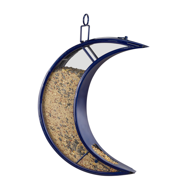 Caeran Metal Hanging Decorative Bird Feeder, Blue