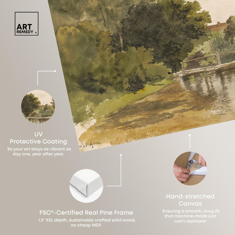 Rustic Landscape Canvas Art in Earth Tones, 15" x 10"