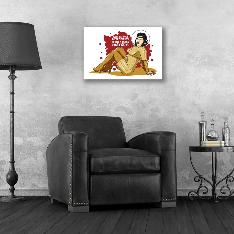 «Bettie Astronaut» par Craig Snodgrass, art mural en verre acrylique, H 16 po x l 24 po x P 0,2 po