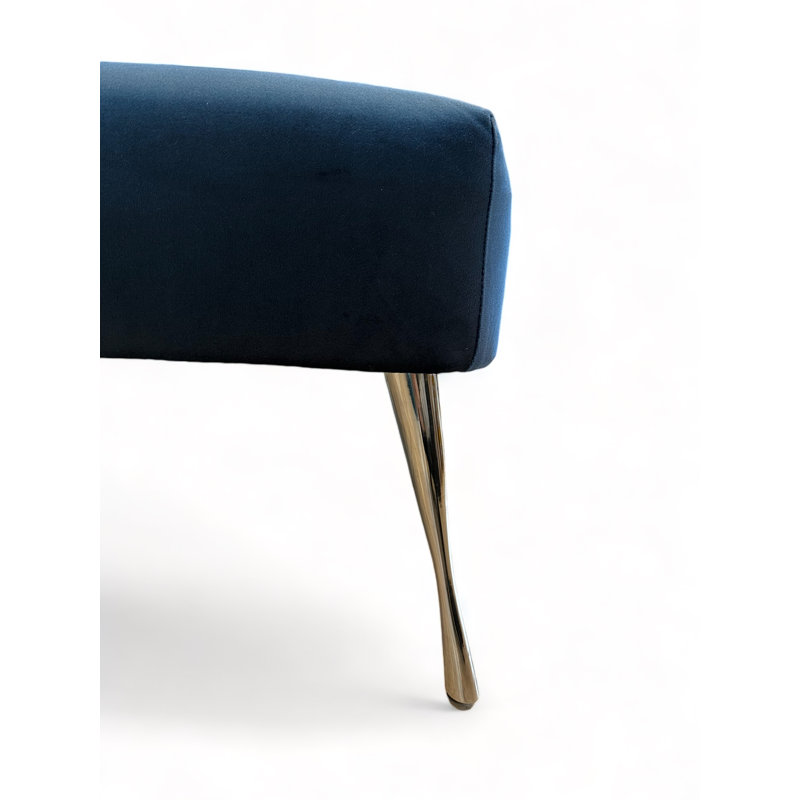 Vintage Upholstered Slipper Chair, Blue
