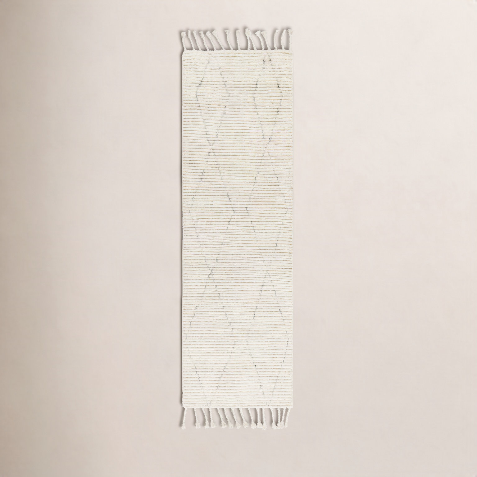Talon Hand-Knotted Geometric Cream Rug, Runner 3' x 12'