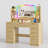 47.2" W Modern Large Vanity Desk With 9 Drawers, Glass Top, RGB Lighted Mirror & Power Outlets, Charging Station-1543623523