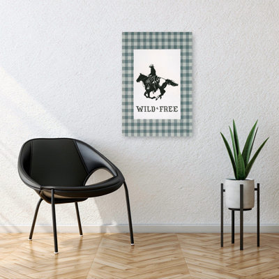 «Yee Haw Wild and Free Retro Vintage Horse Animal», reproduction d'art murale
