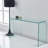 Transparent Glass Console Table Transparent Clear Sofa Table, Modern Bent Console Table Semund-973575380