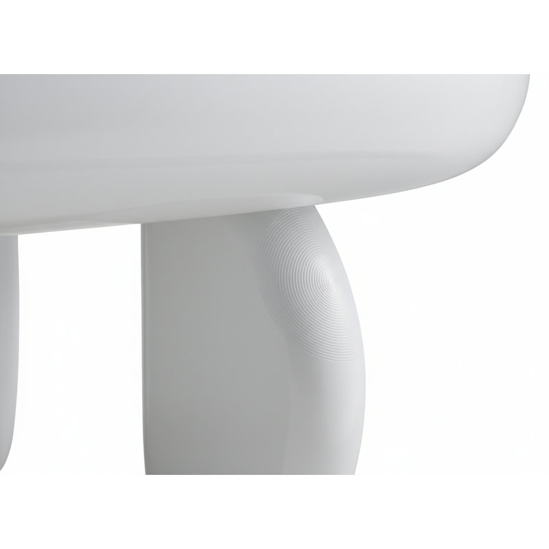 Table basse moderne moderne ultrabrillante, centre de table ovale de salon contemporain, H 12 po x L 21 po x l 30 po
