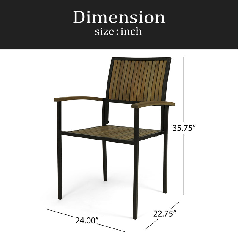Chaise en bois et métal, Gris