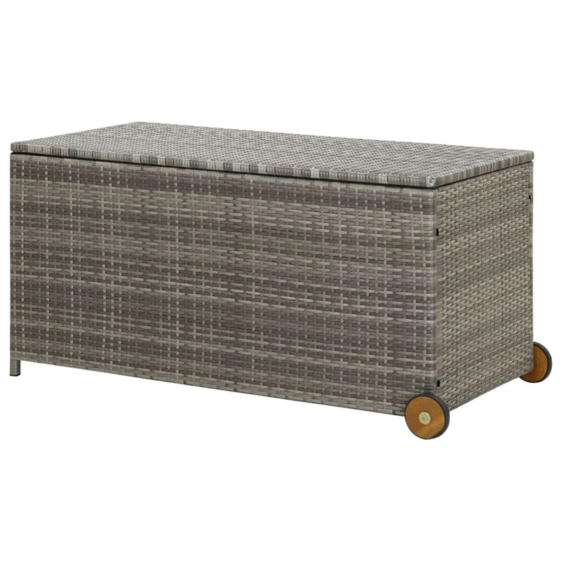 WFX Utility 120cm W 50L Water Resistant Wicker Deck Box with Wheels, Light Grey