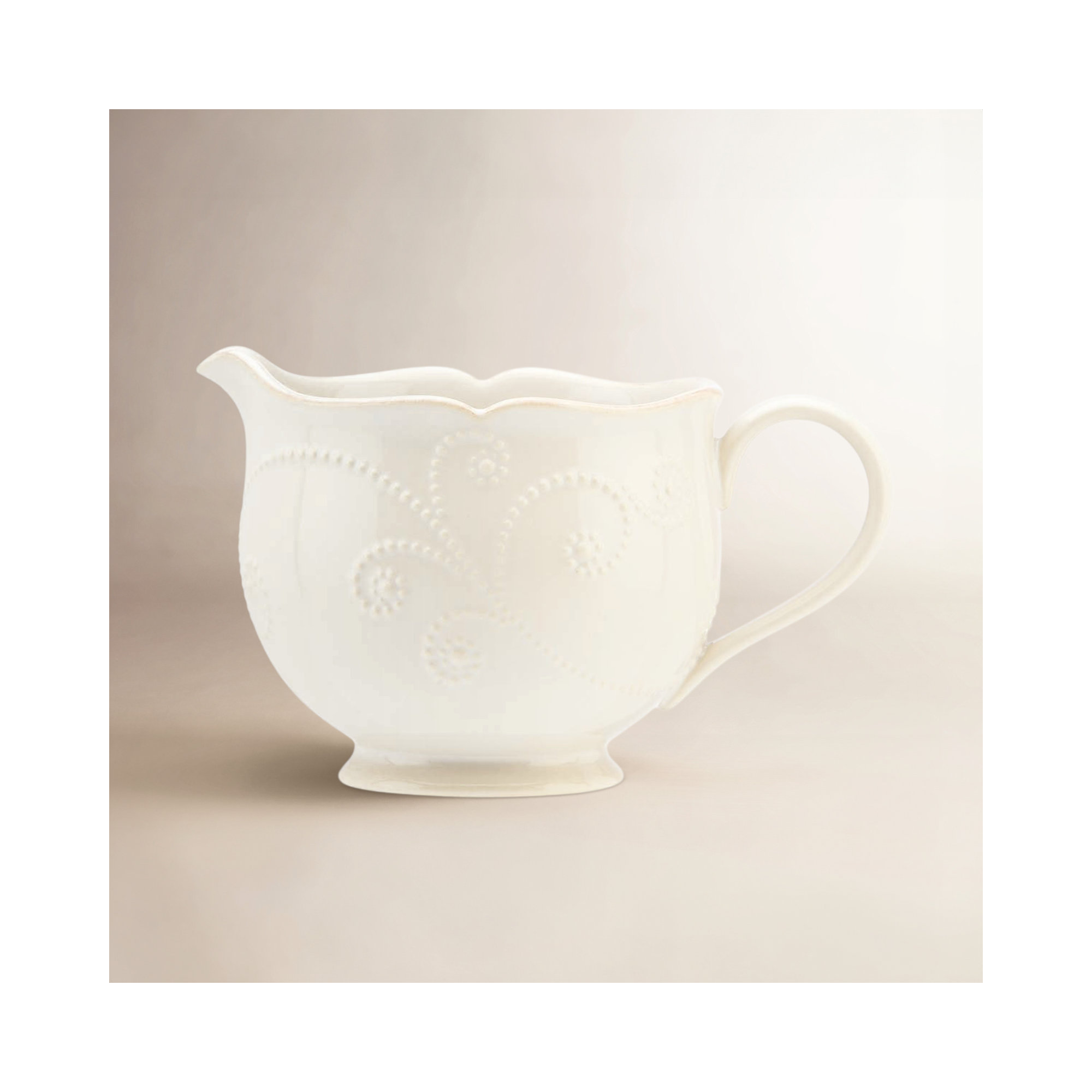 French Perle White Sauce Pitcher