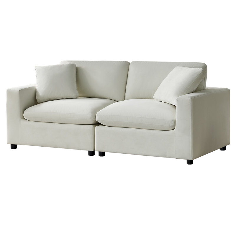 Vinessa Modular 2-Piece Sofa, Ivory Performance Polyester