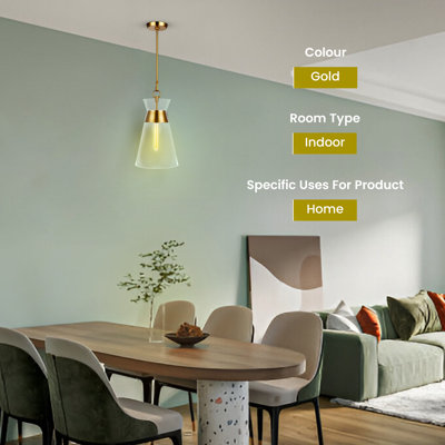 Luminaire suspendu à une lumière en laiton bruni avec abat-jour en verre transparent - Collection Atlantic par Chapman & Myers