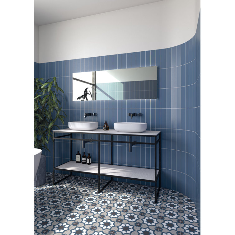 Monbleu Vanoje 8-in. Patterned Look Matte Porcelain Floor & Wall Tile