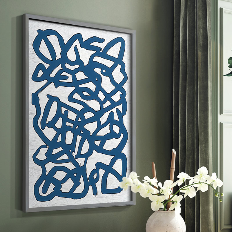 Abstrait, reproduction encadrée CL XXXVII - prêt à être accroché , Gris, H 29 po x l 23 po