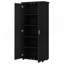 Storage Cabinet with Two Doors for Bathroom, Office, Adjustable Shelf, MDF Board, Black