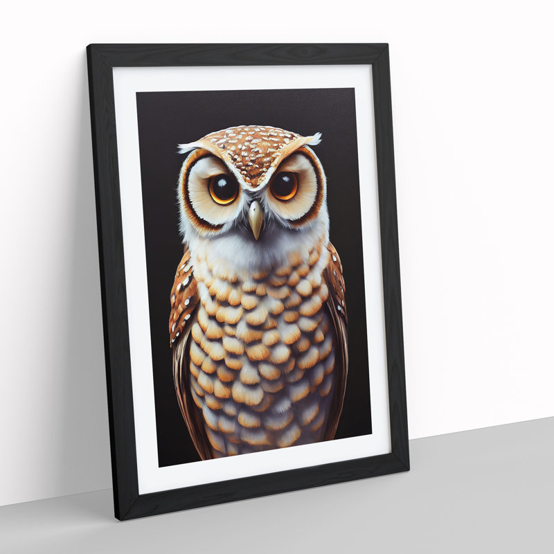 Admirable Owl - Framed Print, Black Framed, 46cm H x 34cm W x 2cm D