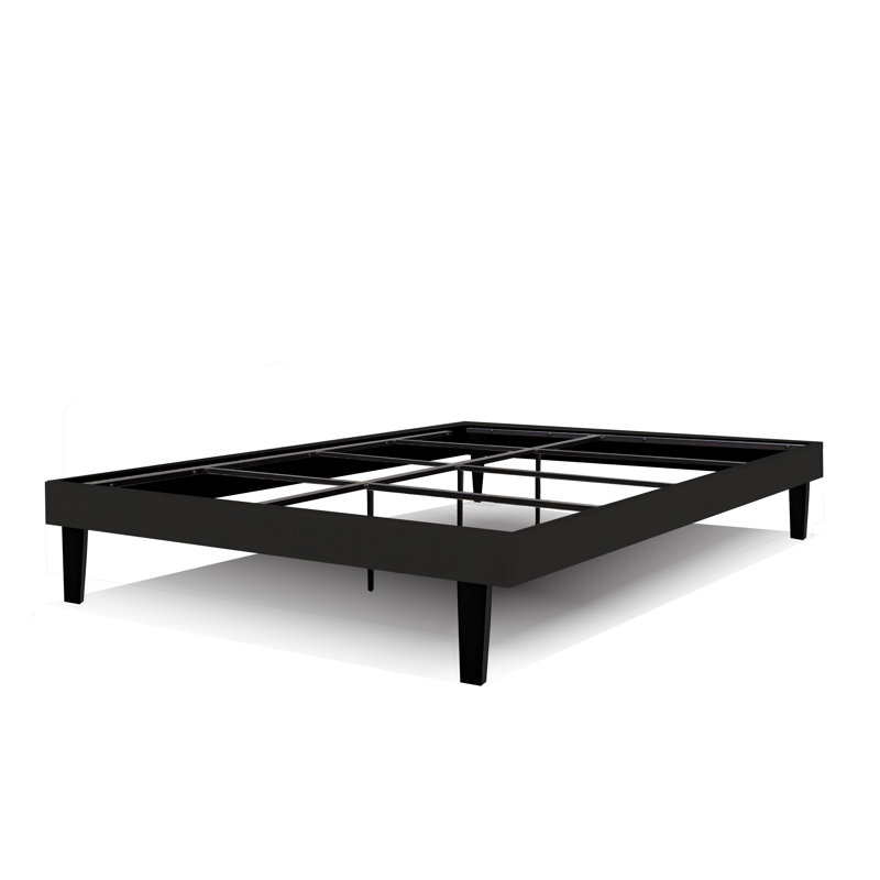 Lit plateforme tapissier 14 po Brin, Noir, Grand