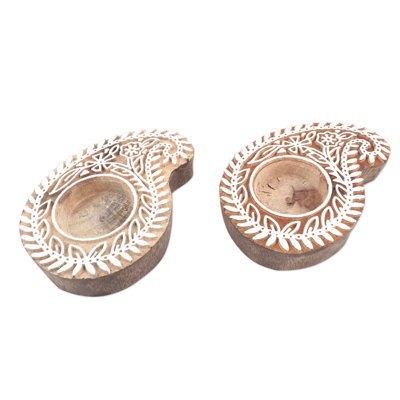 0.9'' H Wood Tabletop Tealight Holder