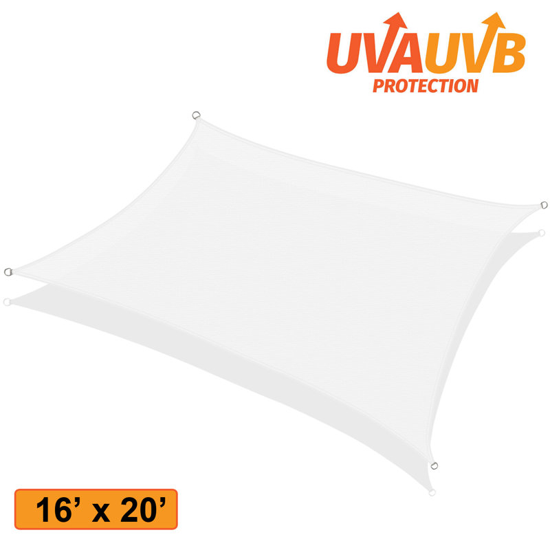 Voile d’ombrage rectangulaire 16' x 20' sun, blanc