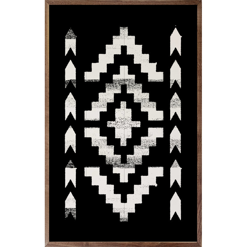 Pattern Aztec Black, Black/White, 8" H  x 5" W  x  1" D