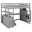 Loft Bed With Desk And Shelves, Two Built-In Drawers, Storage Staircase-869583723