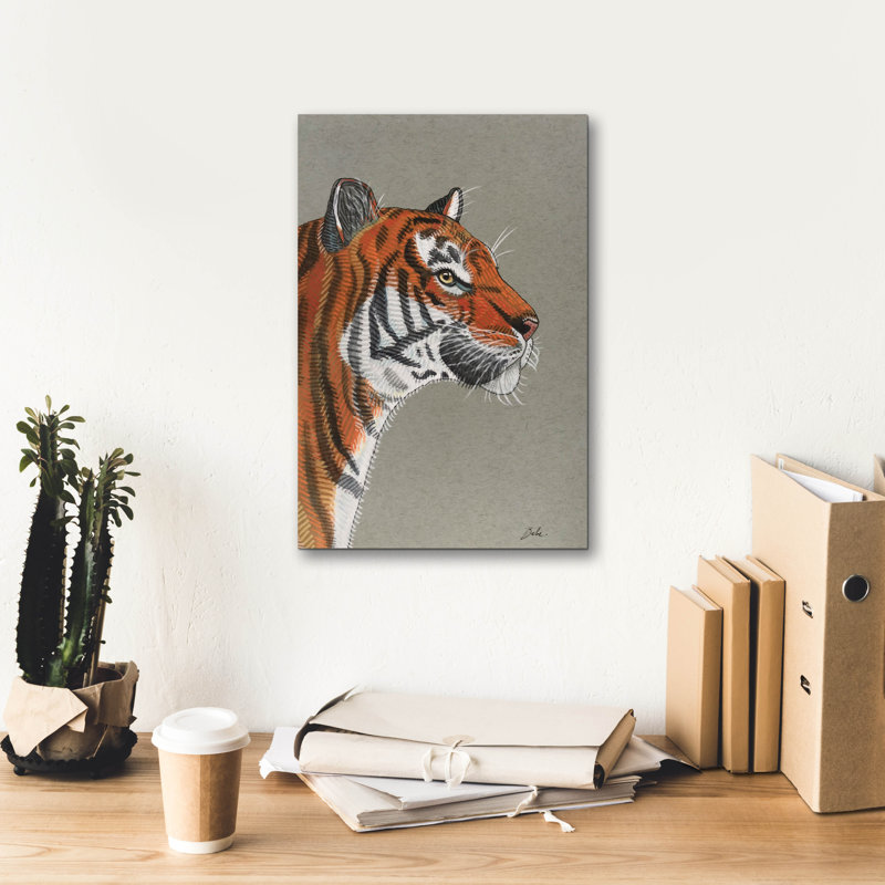  «Tiger Mood» par Bebe Keith, art mural sur toile, 12 po x 18 po, H 18 po x l 12 po