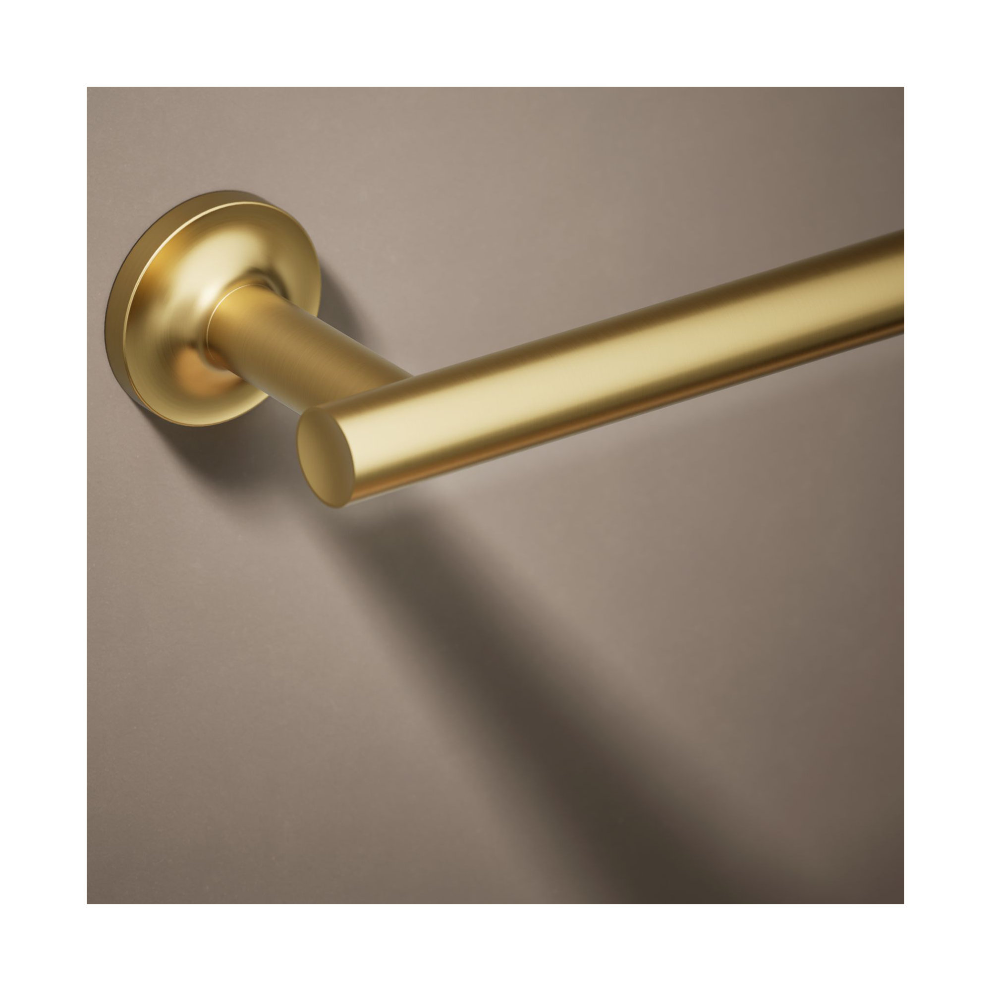 Purist 30" Wall Mounted Towel Bar, 1.88" H x 30" L x 3.25" D, Vibrant Brushed Moderne Brass