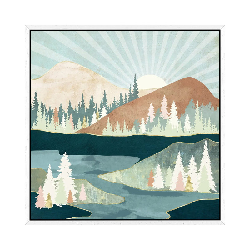 Autumn Sun - Print on Canvas, White Framed, 93.98 cm H x 93.98 cm W