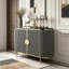 Buffet elliptique en pierre frittée de style moderne-401330118