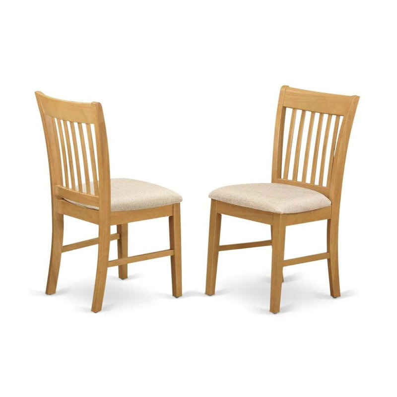 Ensemble de 2 chaises de salle à manger Norfolk, Blanc cassé, Chêne