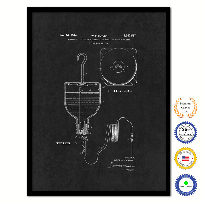 « 1944 doctor, équipement d’injection intraveineuse », reproduction d’art sur toile encadrée, H 29 po x l 22 po