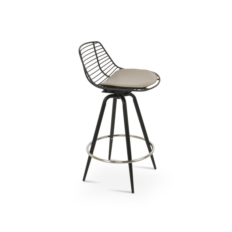Tabourets pivotants Tiger Mini Max, Noir, Os, Tabouret de bar (siège d'une hauteur de 29 po)