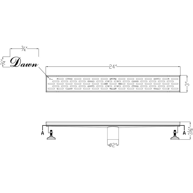 Yangtze River Series 24 Inch Long Stainless Steel Linear Floor Shower Drain Matte Black