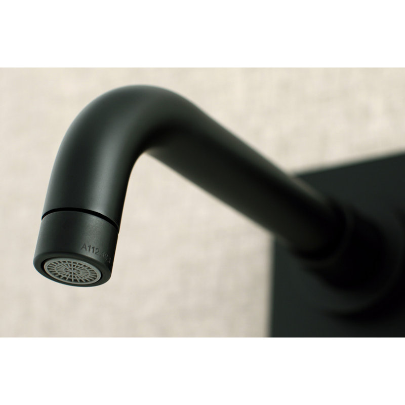 Kingston Brass Kaiser Single-Handle 2-Hole Wall Mount Bathroom Faucet, Black