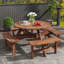Solid Wood Patio Dining Set Table,