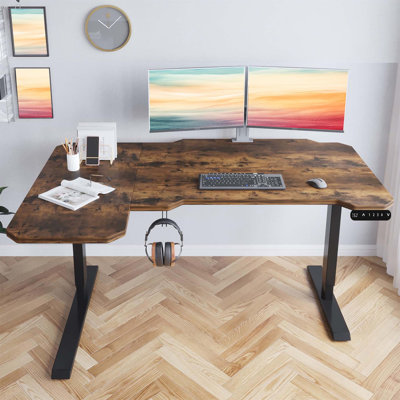L-Shaped Corner Standing Desk, Electric Height Adjustable, Spacious and Ergonomic for Home Office Use