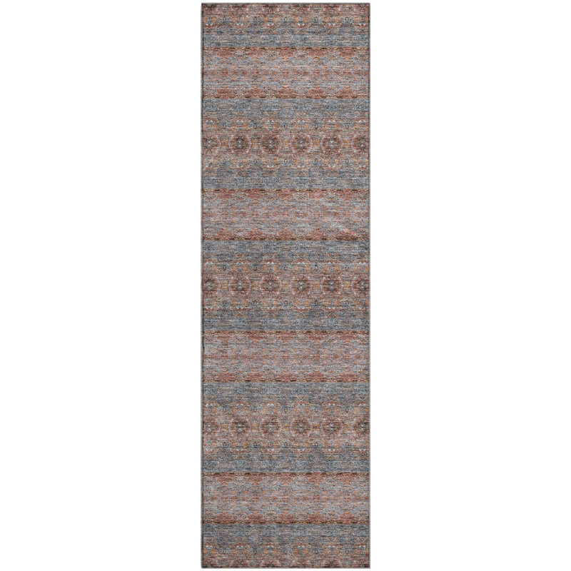 Tapis paprika Cerrito lavable à la machine de qualité supérieure, Tapis de couloir 2 pi 3 po x 7 pi 6 po
