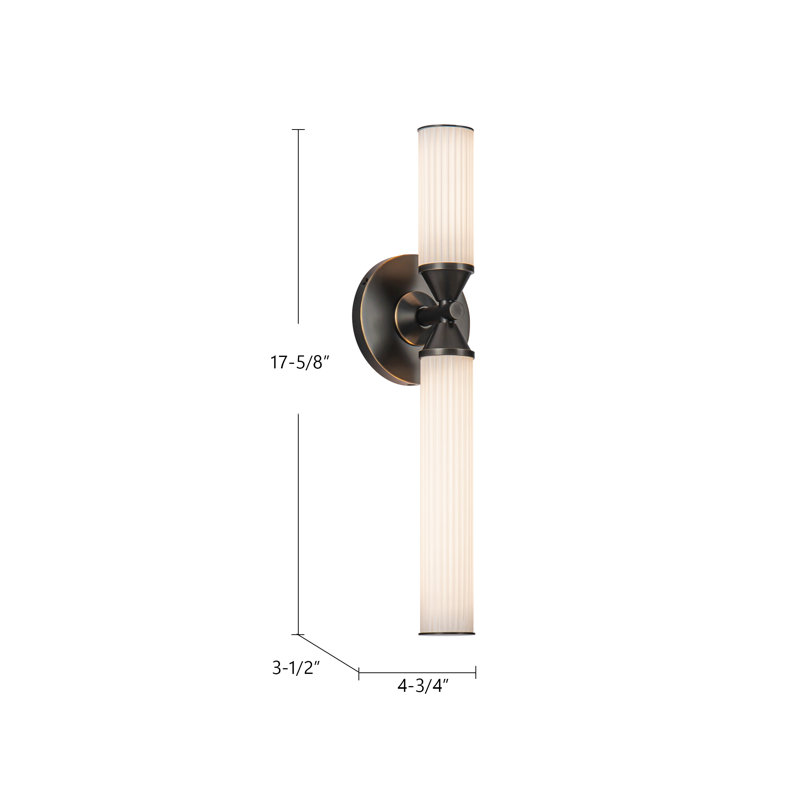 Edwin 2 - Light LED Bath Sconce, Vintage Brass