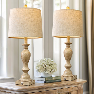 25.5＂retro desk lamp with USB, suitable for bedroom, living room, and office (bulb included)
