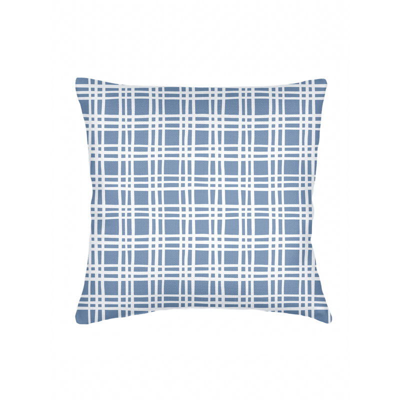 Printed Pillows Linen Plaid Accent Pillow, Blue, Square 26", Polyester