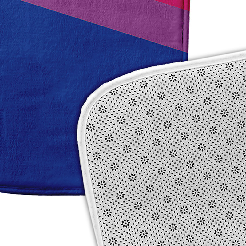 Aikaterini Memory Foam Non-Slip Bath Mat, Hot Pink/Navy