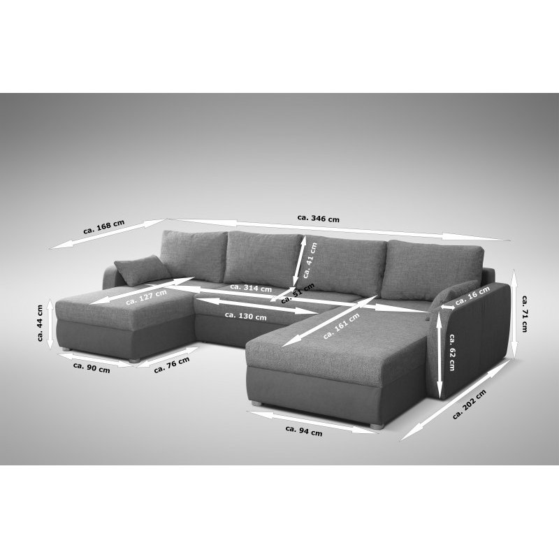 5 Seater Sofa Bed, Right