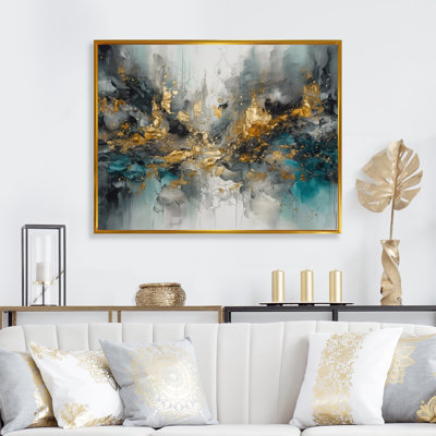 Gris, or moderne abstrait contemporain I - art mural abstrait en marbre