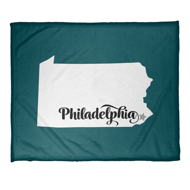 Jeté polaire philadelphia sports, l 52,5 po x L 62,5 po, Vert / blanc