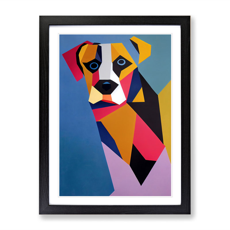 Abstract Dog No.5 - Framed Print, Black, 64cm H x 46cm W x 2cm D